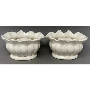Vintage Royal Crown Pottery Czechoslovakia, Pair of Ceramic Candle Holders - Picture 1 of 8