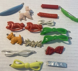 Lot Vintage 1970's & 1980s Hair Barrettes Goody Snap Plastic Clip Bundle Small - Picture 1 of 2