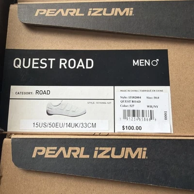 Новые мужские велосипедные туфли Pearl Izumi Quest размер 15 США /50 ЕС / 14 Великобритания - Изображение 1 из 4