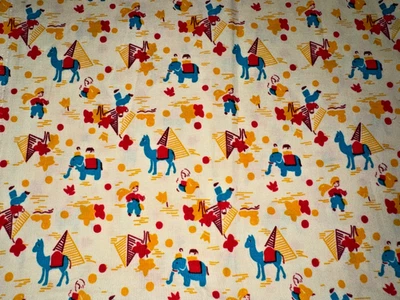 Windham Cotton Reproductions 1930’s Fabric Elephants and Pyramids 18”X 32” - Image 1 of 2