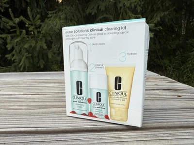 *NUEVO* Kit de limpieza clínica Clinique Acne Solutions limpiador de 3 piezas + gel + loción Foto 1 de 4