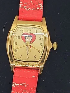 Vintage 2002 Betty Boop Women's Gold Tone Analog Watch Japan Movt Needs Battery - Picture 1 of 10