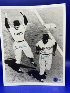 Willie Mays Leo Durocher New York Giants handsigniertes 8x10 Foto Becket BAS Auth - Bild 1 von 5
