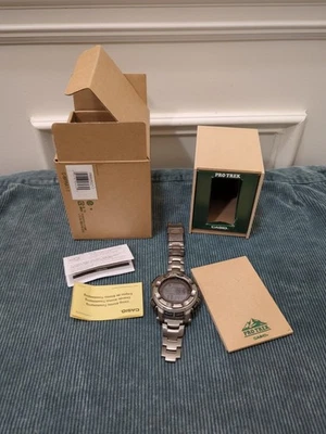 Reloj Casio PRW2500T-7 Protrek Triple Sensor Altímetro Pathfinder - Titanio Foto 1 de 4