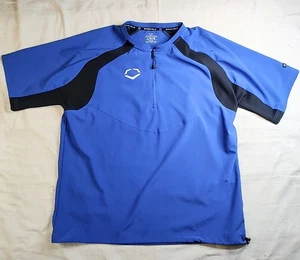EVOSHIELD Baseball Shirt Herren Large blau/schwarz Viertelreißverschluss, Kordelzug Zwickel - Bild 1 von 10
