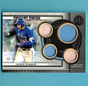 George Springer Quad Relic 2023 Topps Museum Collection #SPPQR-GS #d /99 C74 - Bild 1 von 2
