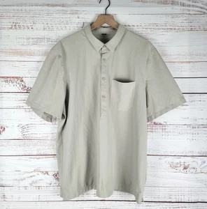 Lululemon Woven Air Popover Shirt Button Up Mens Size XXL Pocket Greige Casual - Picture 1 of 6
