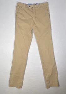 H & M Mens Chino Pants 32R Khaki Slim Fit Stretch Cotton Blend Waist Measures 31 - Picture 1 of 16