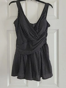 Miraclesuit 20W Plus Size Polka Dot One Piece Swim Dress Slimming Pin Point - Picture 1 of 10