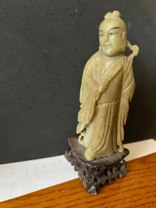 Shou Chinese carved Soapstone Figurine 5” Signed - Picture 1 of 4