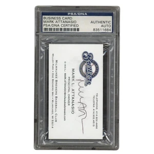 Mark L Attanasio Autographed Signed Milwaukee Brewers Owner Business Card PSA - Picture 1 of 2