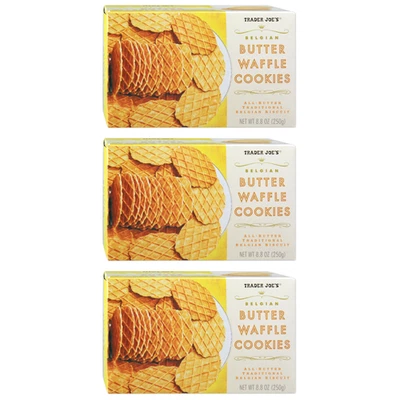 3 Packs Trader Joe's Belgian Butter Waffle Cookies 8.8 oz Each Pack - Image 1 of 4