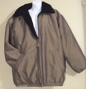 Plush FAUX FUR Lined Shiney Brown WOMENS Winter JACKET Coat Med - Picture 1 of 3
