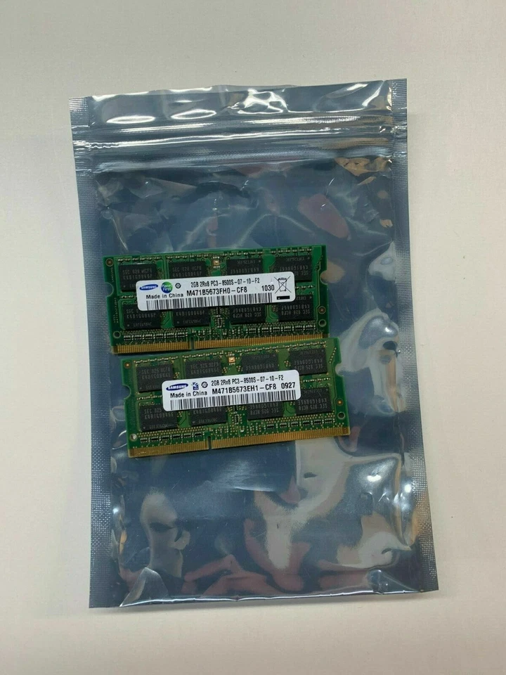 4GB 8500S 4GB (2x2GB) PC3-8500s HYNIX SAMSUNG MICRON MIXED BRAND ----ssADaw - Image 1 of 1