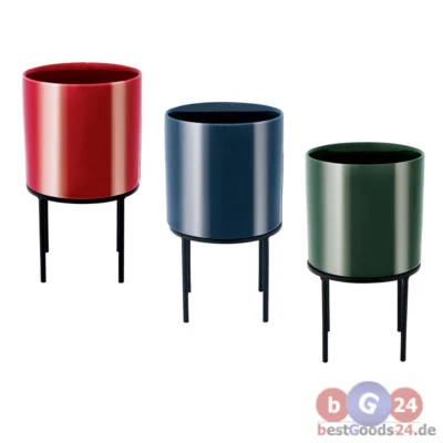 Blumentopf mit Metallständer Blumenständer Metall mit Topf aus Keramik - Bild 1 von 4