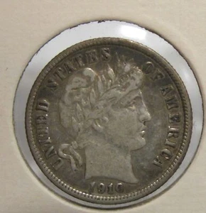 1910-D Denver Barber Dime Silver US Coin XF V116 - Picture 1 of 2