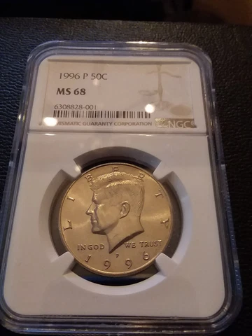 1996 NGC MS68 KENNEDY HALF *** POP 17/3 - RARE NEAR PERFECT SPOTLESS WHITE *** Cover