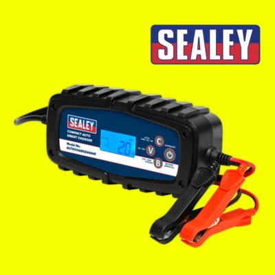 SEALEY AUTOCHARGE400HF, 4A 9-Cycle 6/12V Compact Auto Smart Charger in Black - Image 1 of 4
