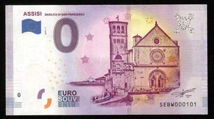 0 Euro Souvenir Ticket - Italy, ASSISI BASILICA DE SAN FRANCESCO 2019-1 NEW - Picture 1 of 3