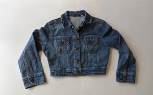 Guess Jeans Denim Jacket Stretch Girls Size S Embroidered Made USA - Picture 1 of 7