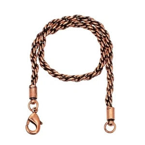 Pure Solid Copper 3 Line Design Women And Men Chain Necklace Copper CPN12 - Picture 1 of 5
