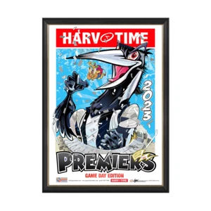 Collingwood Magpies 2023 AFL Premiership , Game Day, Harv Time Print Framed - Picture 1 of 1