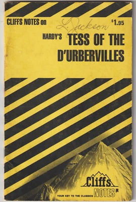 THOMAS HARDY TESS OF THE D'URBERVILLES Cliffs Notes Paperback 1966 - Image 1 of 3
