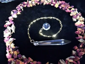 Antique Icicle chandelier crystal pendulum 14 inches in gold - Picture 1 of 4