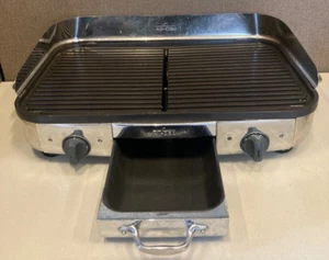 All-Clad Electric Indoor Non-Stick Grill With Pull Out Grease Trap 20" x 13" - Picture 1 of 15