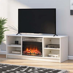 Mainstays Electric Fireplace TV Stand: Fits 55" TV, Heats 400sq.ft., Cool Touch - Picture 1 of 66
