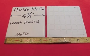 1 pc. Matte Ceramic Tile: off white 4-3/8" by florida Co. French Provincial, NEW - Picture 1 of 18
