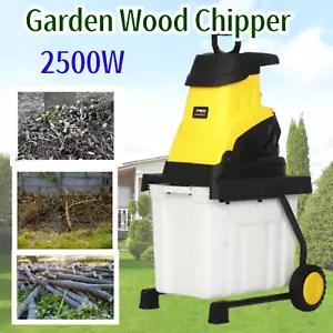 2500W Garden Wood Chipper Impact Shredder Crushing W/45L Collecting Bin Trolley - Picture 1 of 8