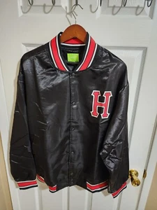 HUF Men's CRACKERJACK SATIN BASEBALL Jacket - Black - XL - NWT X-Large - Picture 1 of 3