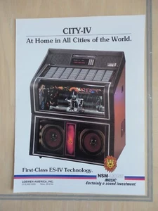 NSM City-IV Jukebox Flyer Original Magazine Pull Out Advertisement - Picture 1 of 1