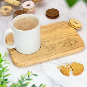 Tablero de madera y té personalizado estilo té grabado a medida regalo - Imagen 1 de 9