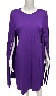 INC International Concepts women's ponte-knit fringed dress purple size PL - Image 1 of 4