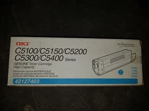 Cartucho de tóner cian original Oki 42127403 C5100 C5150 C5200 C5300 C5400 nuevo en caja - Imagen 1 de 1