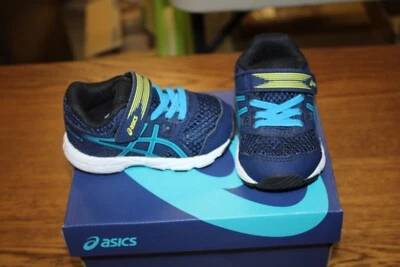 NUEVO EN CAJA ASICS CONTEND 5 ZAPATOS BEBÉ/NIÑO PEQUEÑO TALLA 4 AZUL ENVÍO GRATUITO Foto 1 de 3