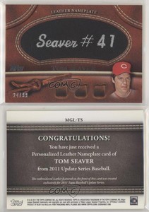 2011 Topps Manufactured Glove Leather Nameplate Black /99 Tom Seaver (Reds) HOF