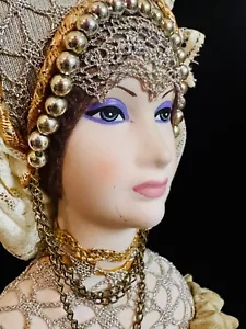 Russian Porcelain Doll Jewelry Box Vintage Trinket Box - Wood Made in Spain - Picture 1 of 15