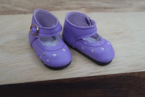 New Monique Lavender Baby Heart shoes for Dianna Effner Little Darling doll 50mm - Picture 1 of 2