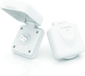 Furrion FTVINB-PS White Mini TV/SAT Inlet Square Coaxial Cable Camper RV Boat - Picture 1 of 2
