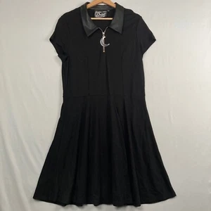 Killstar Coven Cutie Skater Dress Black Collar Short Goth Jersey Women's XXL - Picture 1 of 10