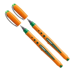 2x Stabilo Tintenroller Tintenschreiber worker+ medium 0,5 mm grün 2018/36 - Bild 1 von 5