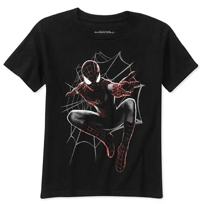 Marvel Spider-Man Black Little Boy's T-Shirt (Glow in the Dark) - XS (4/5) -NWT - Image 1 of 3