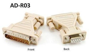 DB9 Female 9-Pin to DB25 Male 25-Pin Serial Adapter - CablesOnline AD-R03