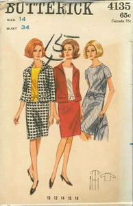 Vintage Misses Einteiler Kleid & Jacke Schnittmuster B4135 Größe 14 - Bild 1 von 1
