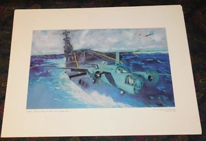 WWI B25 TAKE OFF DOOLITTLE RAID ON TOKYO 1942 Herbert Mott USAF Art Print - Picture 1 of 11
