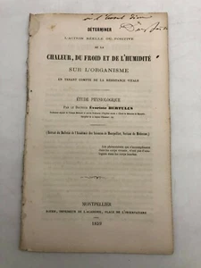 Etude physiologique - Déterminer l'action.. de la chaleur, du froid et de l'humi - Picture 1 of 4