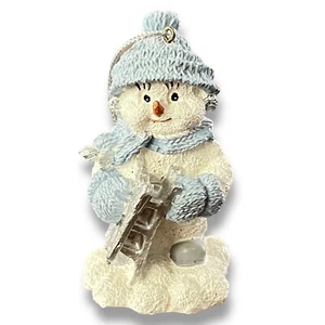 Snow Buddies Sleddin Vintage 3" Ornament By Encore #8527594212 Blue & White - Picture 1 of 9